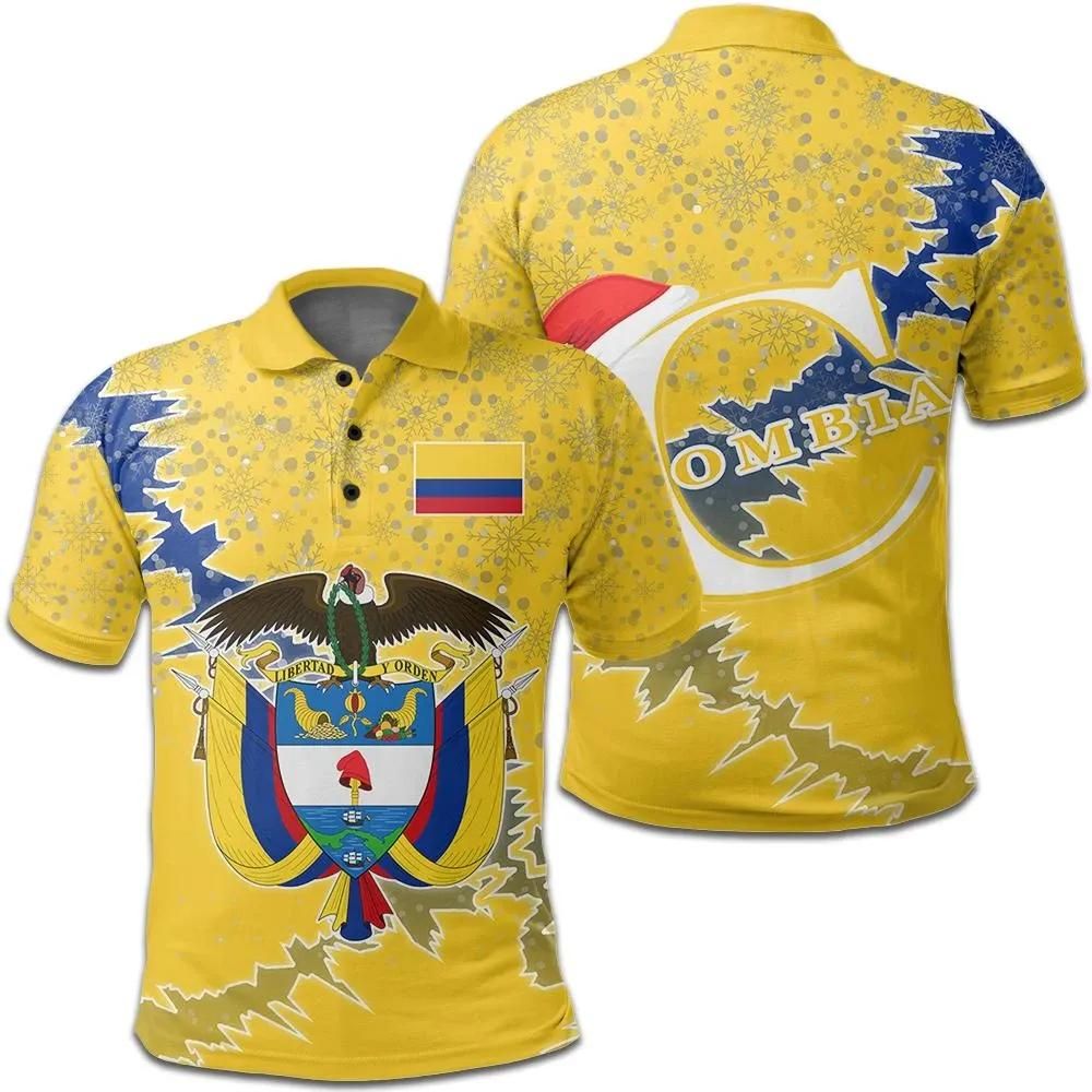 Colombia Christmas Coat Of Arms Polo Shirt X Style J78 Colombia Christmas Coat Of Arms Polo Shirt X Style J78