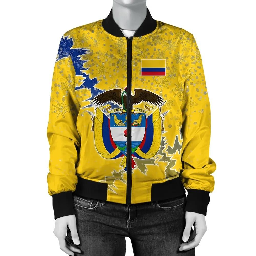 Colombia Christmas Coat Of Arms Women Bomber Jacket X Style J78 Bomber Jacket Colombia Christmas Coat Of Arms Women Bomber Jacket X Style J78 Bomber Jacket