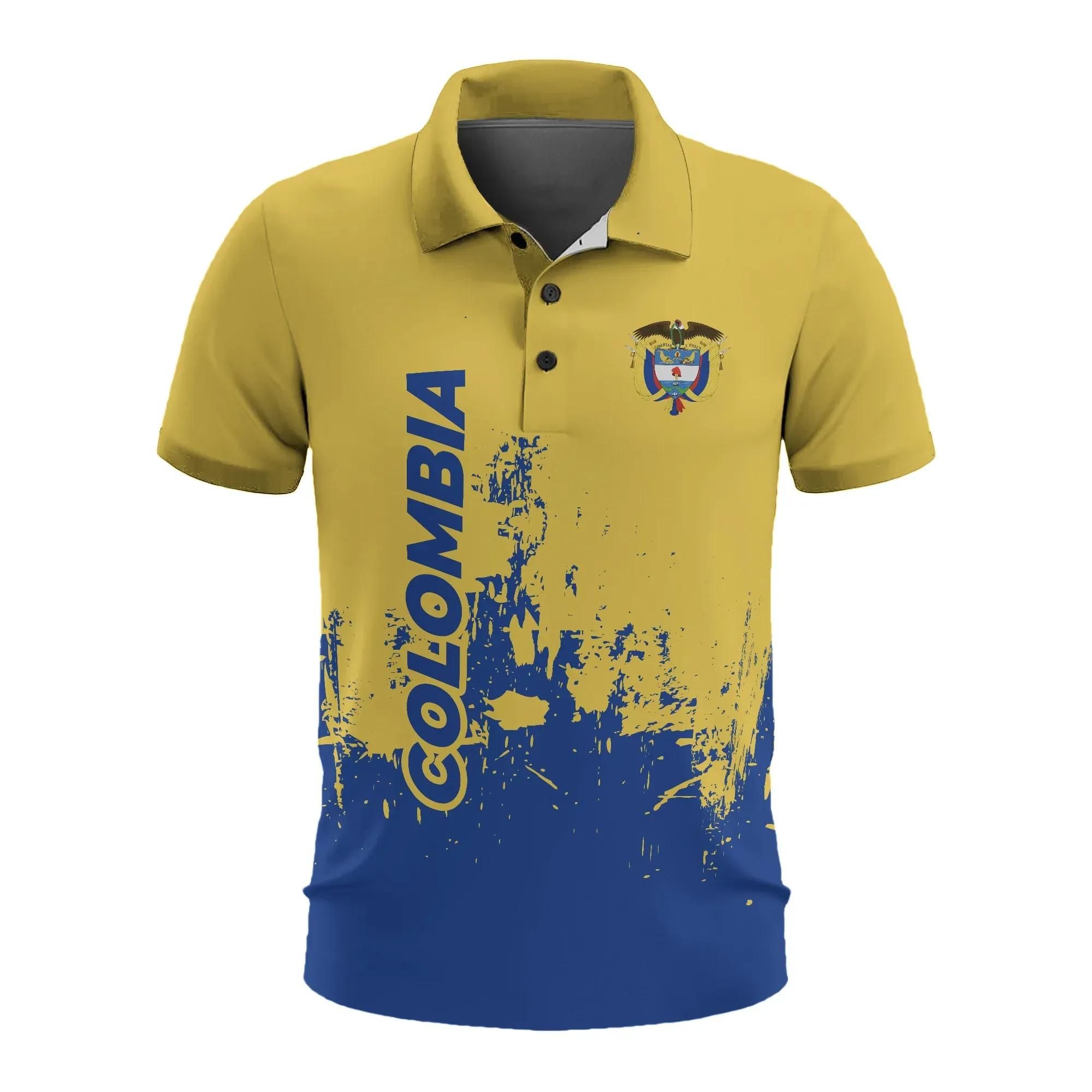 Colombia Men's All Over Print Polo Shirt (Model T55) Colombia Men's All Over Print Polo Shirt (Model T55)