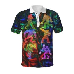 Colorful Bigfoot 3D Polo Shirt