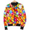 Colorful Candy Pattern Print Women Casual Bomber Jacket