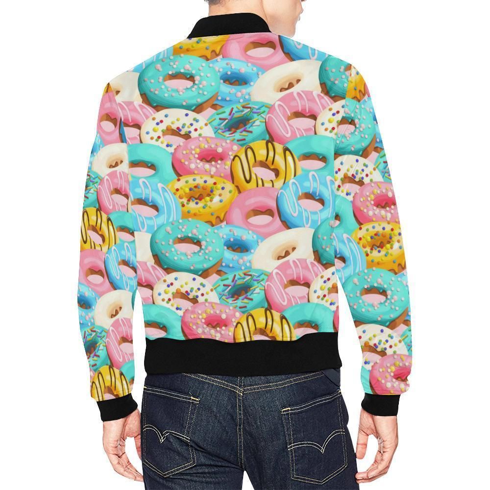 Colorful-Donut-Pattern-Print-Mens-Bomber-Jacket-2