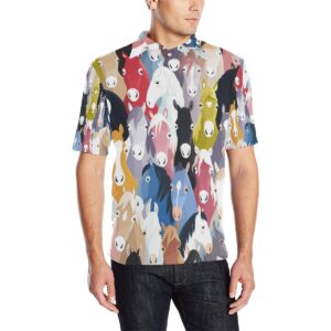 Colorful Horse Pattern Men Polo Shirt