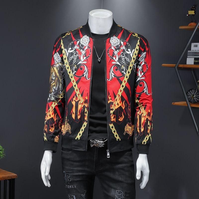 Colorful Punk Design Printed Bomber Jacket Colorful Punk Design Printed Bomber Jacket
