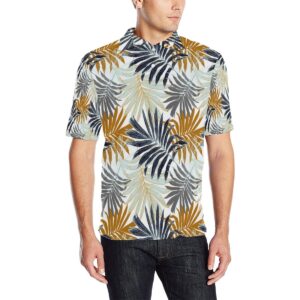 Colorful Tropical Palm Leaves Men Polo Shirt