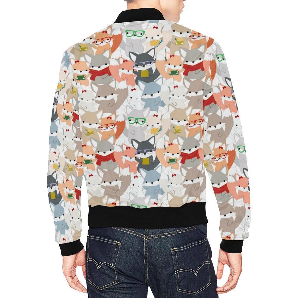 Colorul-Fox-Pattern-Print-Mens-Bomber-Jacket-2