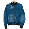 Compass Direction Pattern Print Women Casual Bomber Jacket