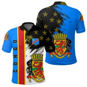 Congo Coat Of Arms Polo Shirt Flag Style JH