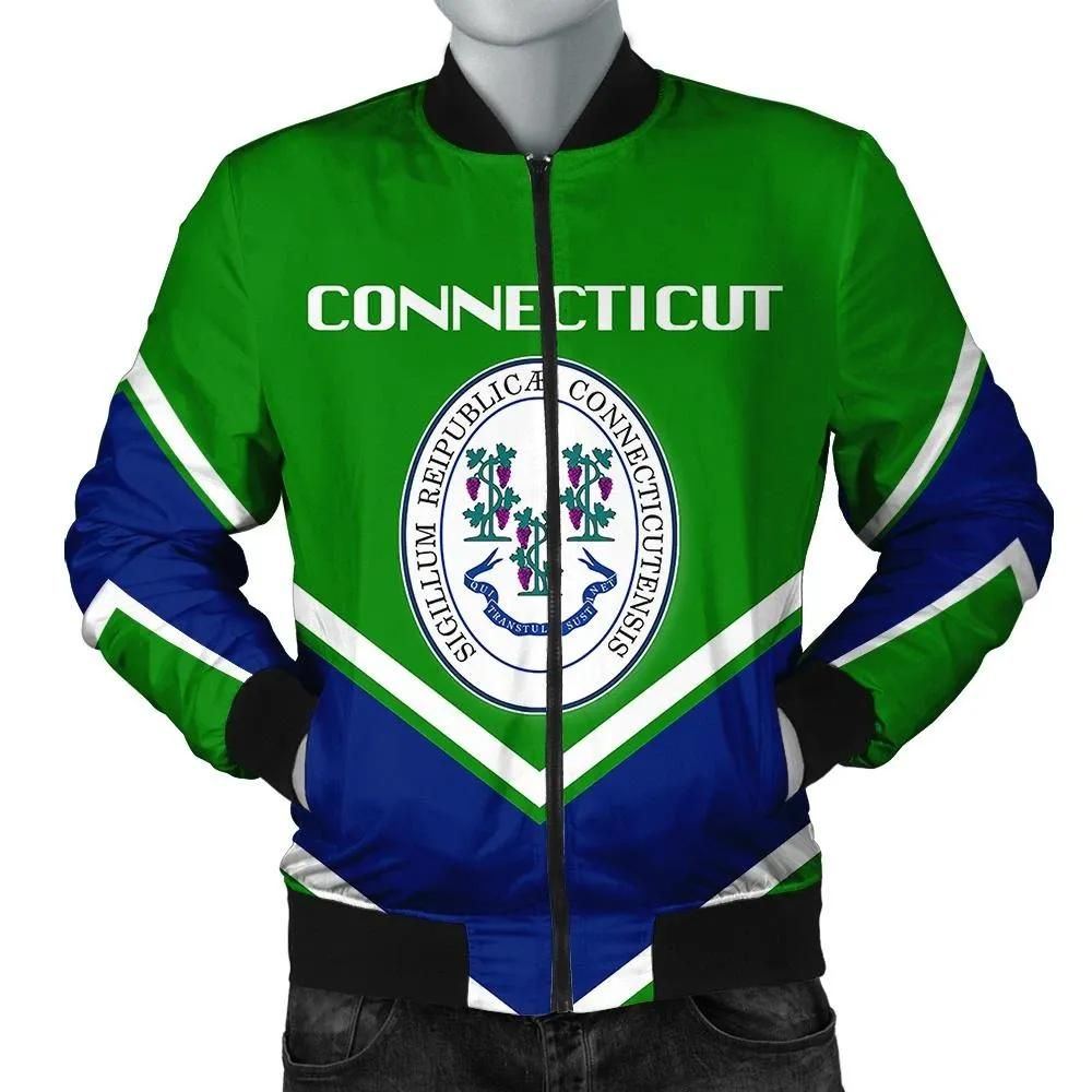 Connecticut Coat Of Arms Men Bomber Jacket Lucian Style J5W Bomber Jacket Connecticut Coat Of Arms Men Bomber Jacket Lucian Style J5W Bomber Jacket