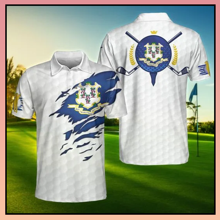 Connecticut Flag Golfer Polo Shirt – Connecticut Flag Golfer Polo Shirt –