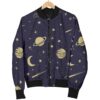 Constellation Pattern Print Women Casual Bomber Jacket