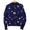 Constellation Print Pattern Women Casual Bomber Jacket