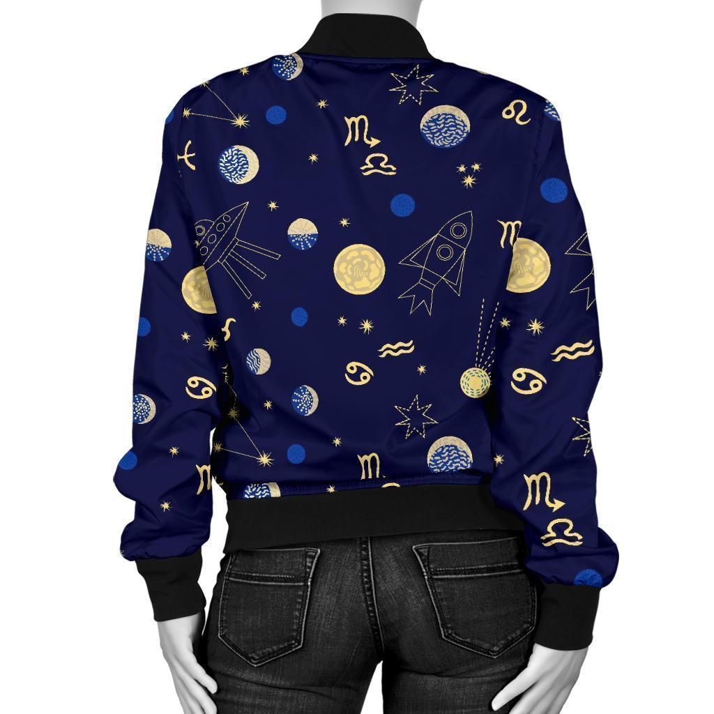 Constellation-Print-Pattern-Women-Casual-Bomber-Jacket-2