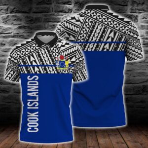 Cook Islands Coat Of Arms Polynesian Horizontal Style Polo Shirt All Over Print