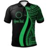 Cook Islands Custom Personalised Polo Shirt Green - Polynesian Tentacle Tribal Pattern - BN11