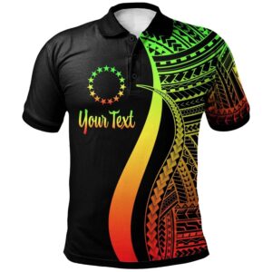 Cook Islands Custom Personalised Polo Shirt Reggae - Polynesian Tentacle Tribal Pattern - BN11
