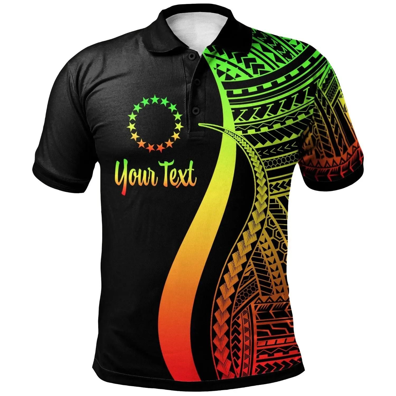 Cook Islands Custom Personalised Polo Shirt Reggae - Polynesian Tentacle Tribal Pattern - BN11 Cook Islands Custom Personalised Polo Shirt Reggae - Polynesian Tentacle Tribal Pattern - BN11