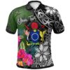 Cook Islands Custom Personalised Polo Shirt - Turtle Plumeria Banana Leaf - BN11