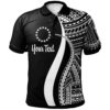 Cook Islands Custom Personalised Polo Shirt White - Polynesian Tentacle Tribal Pattern - BN11