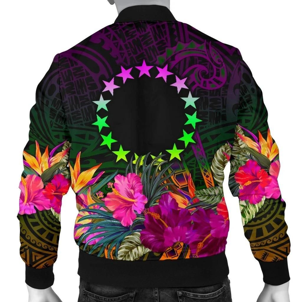 Cook-Islands-Personalised-Polynesian-Mens-Bomber-Jacket-Summer-Hibiscus-BN15-Bomber-Jacket-1