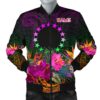 Cook Islands Personalised Polynesian Men's Bomber Jacket - Summer Hibiscus - BN15 Bomber Jacket