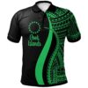 Cook Islands Polo Shirt Green - Polynesian Tentacle Tribal Pattern - BN11
