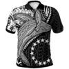 Cook Islands Polo Shirt - Humpback Whale & Coat of Arms White - BN1922