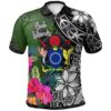 Cook Islands Polo Shirt - Turtle Plumeria Banana Leaf - BN11