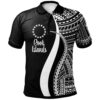 Cook Islands Polo Shirt White - Polynesian Tentacle Tribal Pattern - BN11