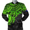 Cook Islands Polynesian Bomber Jacket (Men) - Green Turtle - BN15