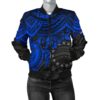 Cook Islands Polynesian Bomber Jacket (Women) - Blue Turtle - BN15 Bomber Jacket