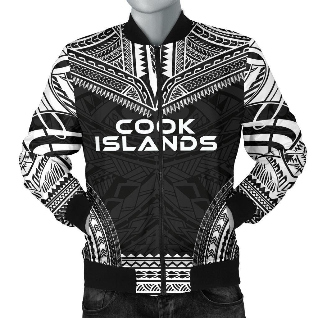 Cook Islands Polynesian Chief Men's Bomber Jacket - Black Version - Bn10 Bomber Jacket Cook Islands Polynesian Chief Men's Bomber Jacket - Black Version - Bn10 Bomber Jacket
