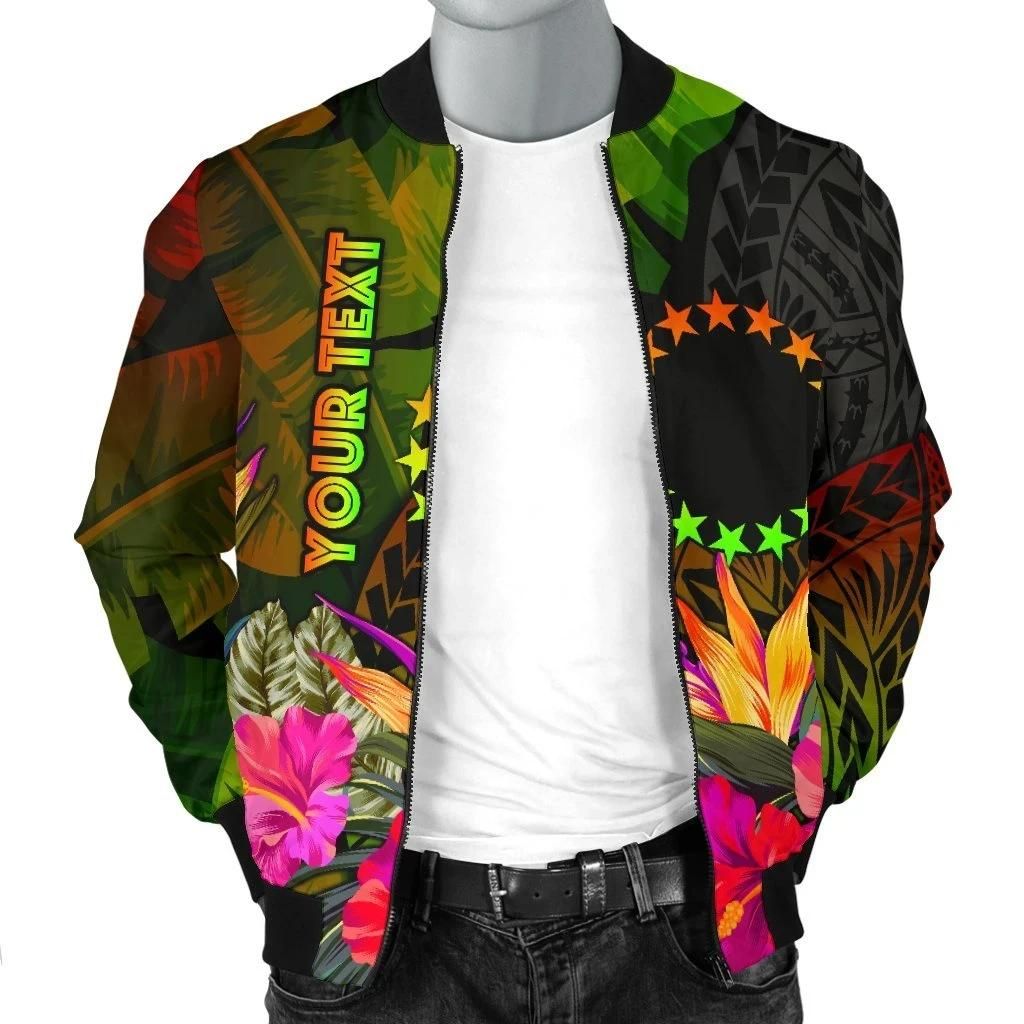 Cook-Islands-Polynesian-Personalised-Mens-Bomber-Jacket-Hibiscus-and-Banana-Leaves-BN15-Bomber-Jacket-2