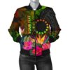 Cook Islands Polynesian Personalised Women's Bomber Jacket -  Hibiscus and Banana Leaves - BN15 Bomber Jacket