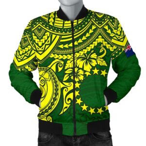 Cook Islands Polynesian bBomber Jacket (Men)  - bPolynesian Turtle - BN15 Bomber Jacket
