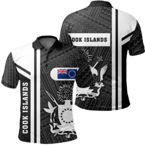 Cook Islands White Polo Shirt- Boba Style - AH - J14