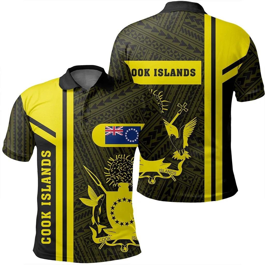 Cook Islands Yellow Polo Shirt- Boba Style - AH - J14 Cook Islands Yellow Polo Shirt- Boba Style - AH - J14