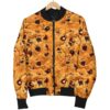 Cookie Biscuit Pattern Print Women Casual Bomber Jacket