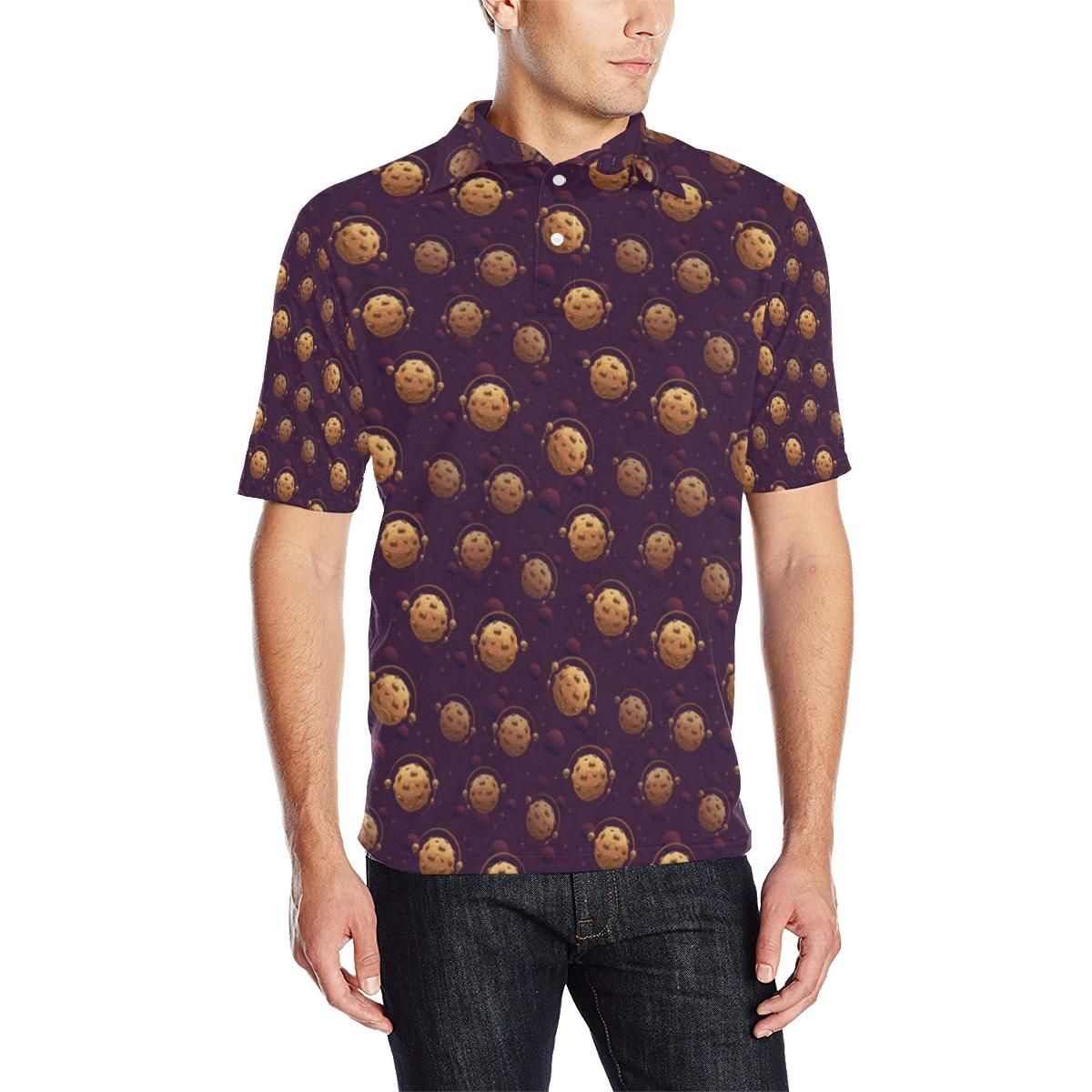 Cookie Pattern Print Design 03 Men Polo Shirt Cookie Pattern Print Design 03 Men Polo Shirt