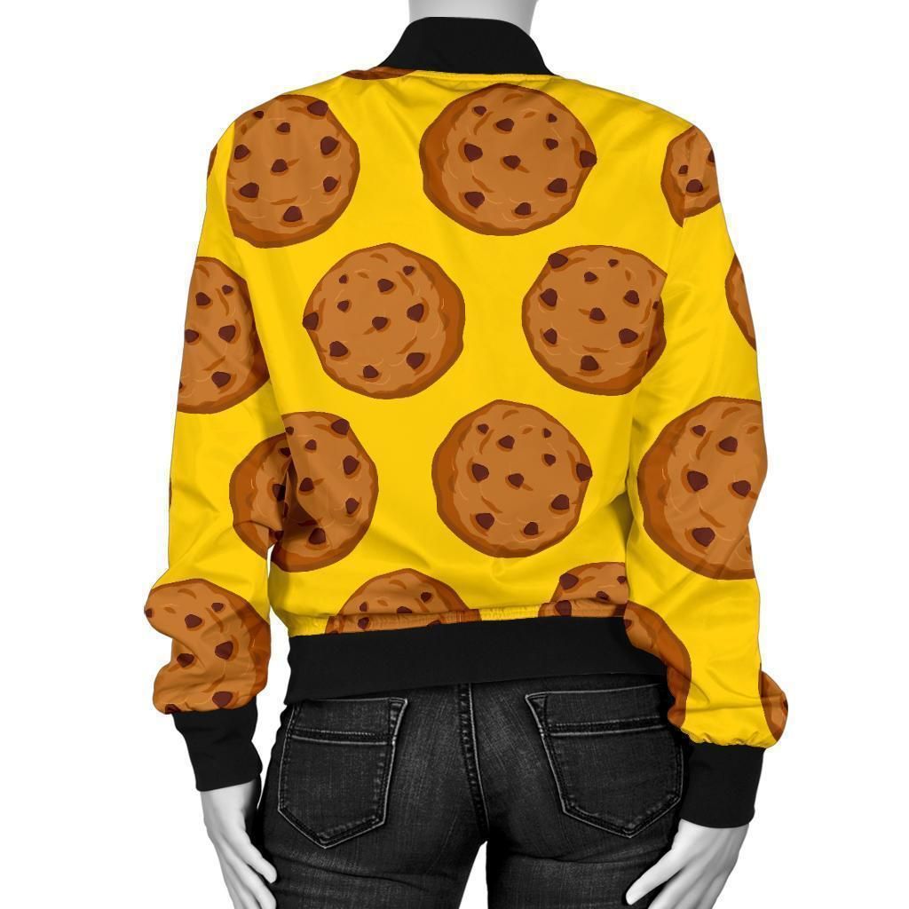 Cookie-Print-Pattern-Women-Casual-Bomber-Jacket-2