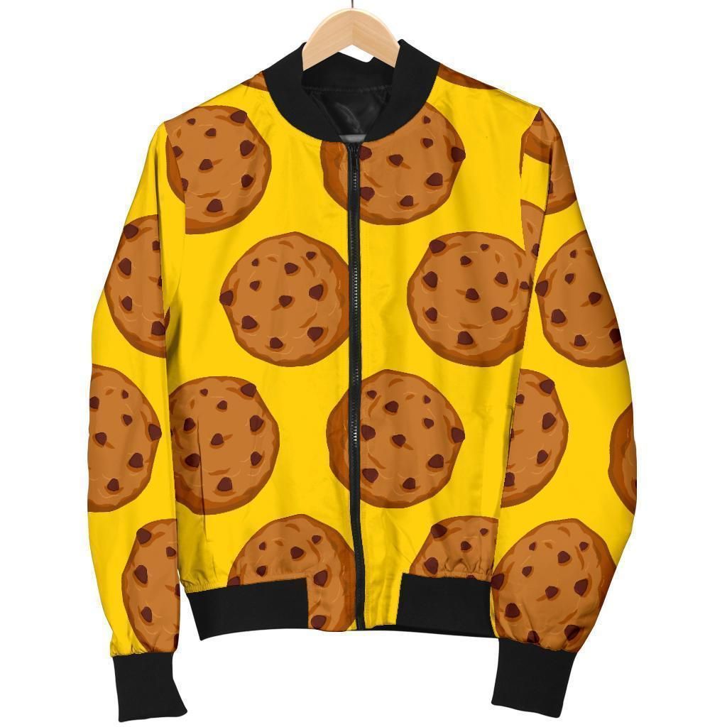 Cookie Print Pattern Women Casual Bomber Jacket Cookie Print Pattern Women Casual Bomber Jacket