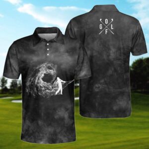 Cool Golfer On Smoke Polo Shirt