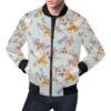 Corgi Gray Pastel Pattern Print Mens Bomber Jacket