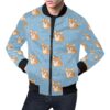 Corgi Pattern Print Mens Bomber Jacket