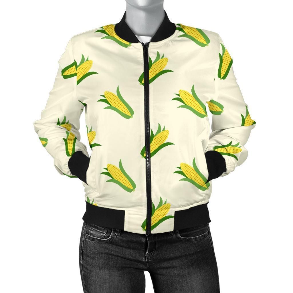 Corn-Print-Pattern-Women-Casual-Bomber-Jacket-1