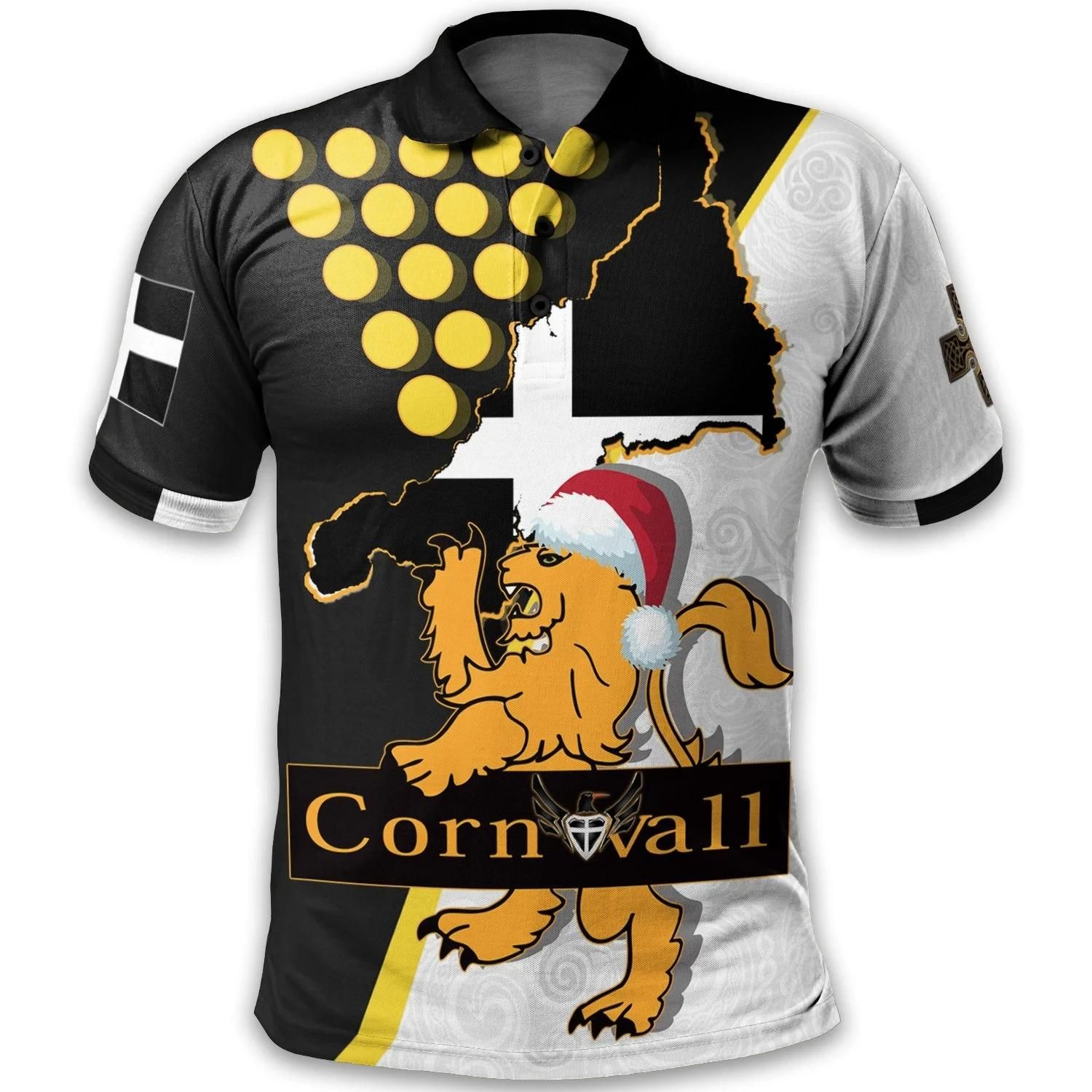 Cornwall Celtic Polo shirt – Cornwall One and All Xmas Version - BN21 Cornwall Celtic Polo shirt – Cornwall One and All Xmas Version - BN21