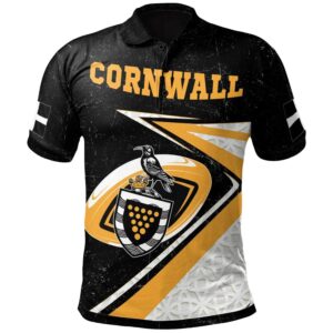 Cornwall Rugby Polo Shirt- Celtic Cornwall Rugby Ball - BN22