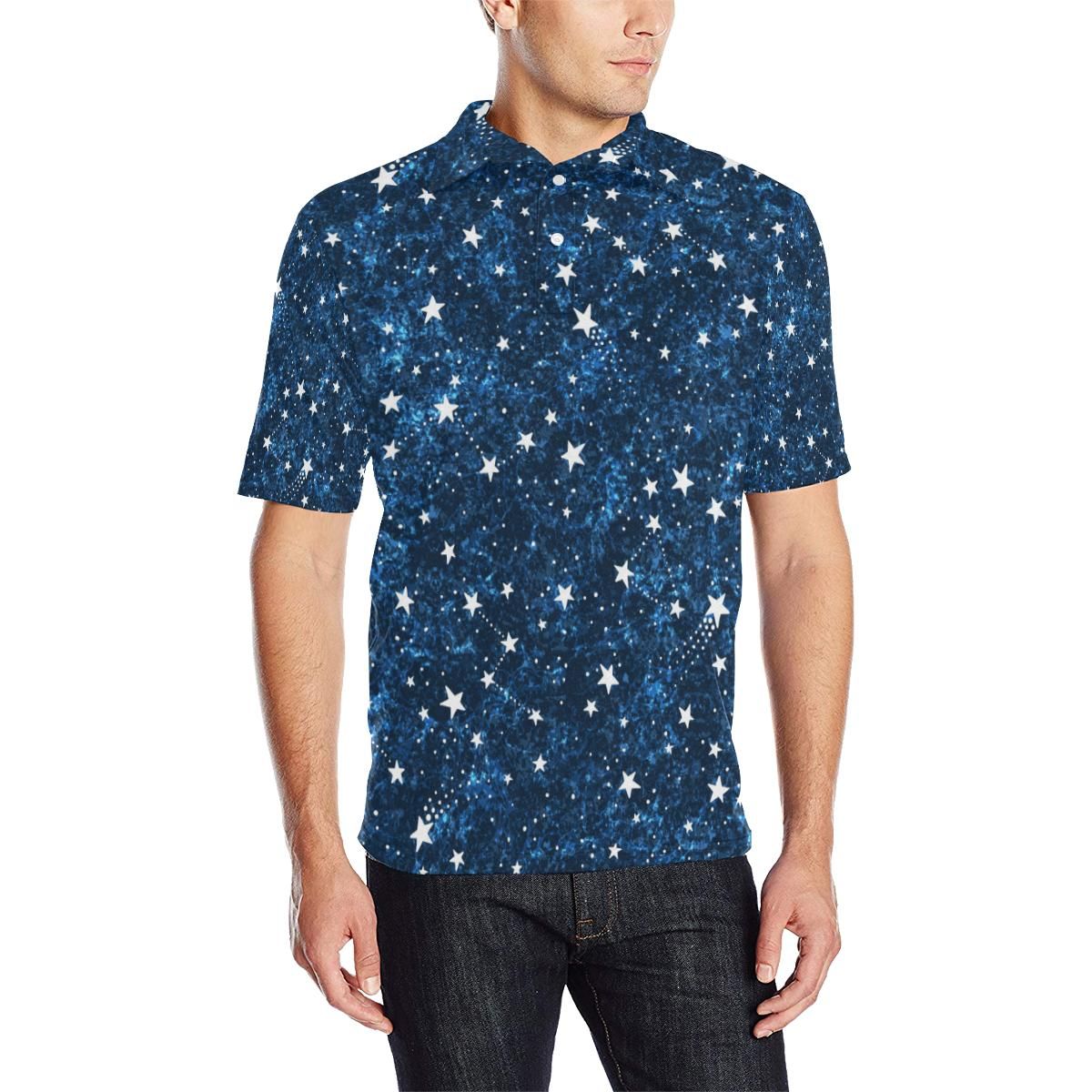 Cosmic Pattern Print Design 05 Men Polo Shirt Cosmic Pattern Print Design 05 Men Polo Shirt