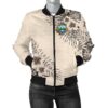 Costa Rica Women's Bomber Jacket - The Beige Hibiscus A7 Bomber Jacket