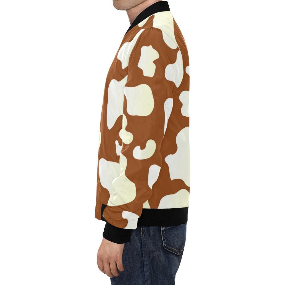 Cow-Brown-Pattern-Print-Mens-Bomber-Jacket-1